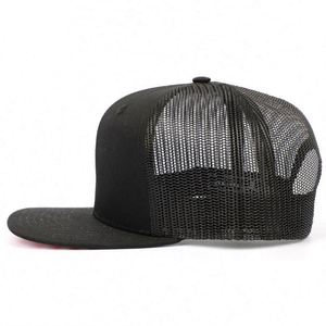 Casquette Trucker Snapback Noire Structurée à 6 Panneaux pour Adulte, Neuve, avec Impression du Drapeau Américain sous la Visière - Product Image 3