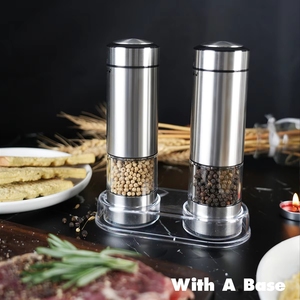 Moulin à <span class=keywords><strong>sel</strong></span> et poivre automatique à piles - Conçu pour une utilisation domestique en cuisine, petit moulin ménager - Product Image 1