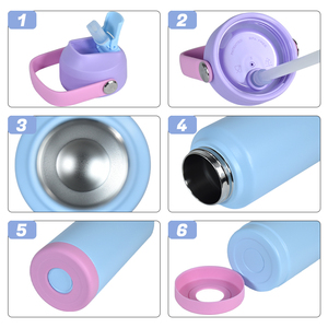 Botella de Agua Infantil de 18 oz, Libre de BPA, Personalizada, Mantiene el Calor Durante 12 Horas, Antiderrames, con Tapa de Boquilla y Pajita, Certificación CPC - Product Image 4