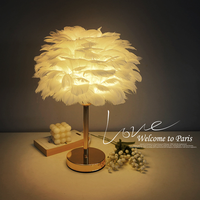 Lampe de bureau LED JACKSUN à plumes blanches E27, lampe de chevet pour chambre à coucher, veilleuse d'ambiance, 15,75 pouces