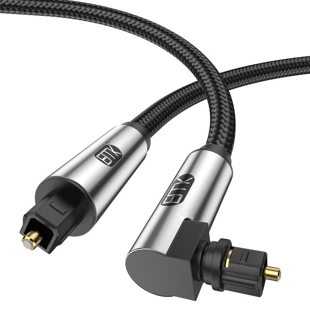 OEM ODM EMK 90 Degree Optical Cable 360 Degree FreeRotating Fiber Optic Cable Toslink Male to Male Cable for Home Theater Soundb