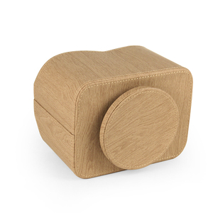 <strong>Remote</strong> Control Holder 360 Degree Spinning Wooden Veneer Leather Cover Desk <strong>Organizer</strong> for <strong>TV</strong> <strong>Remote</strong> Controllers - Product Image 2