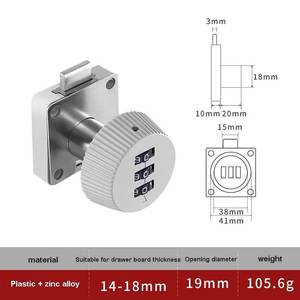Wholesale Manufacturer Cupboard Mailbox Coded Cabinet 3 Digital <strong>Combination</strong> Drawer <strong>Lock</strong> - Product Image 6
