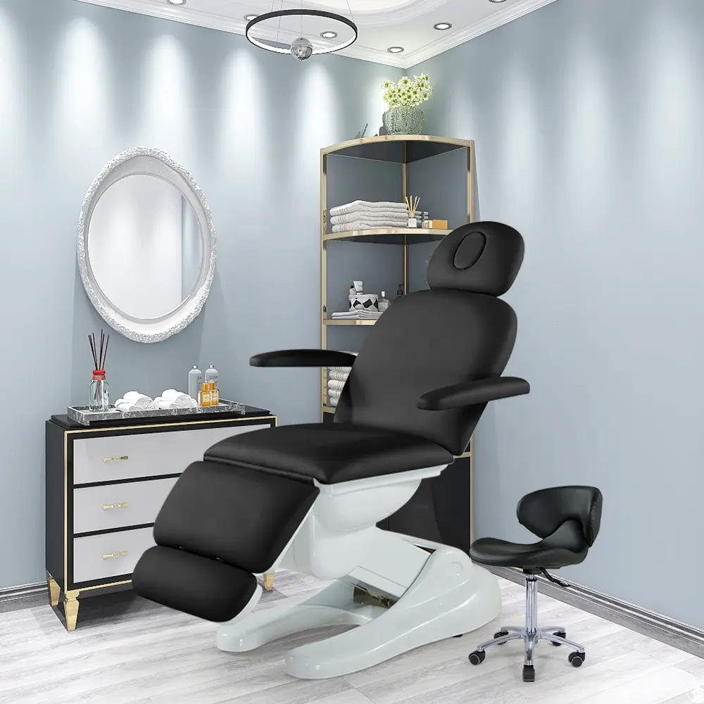 Silla Facial de lujo para salón de terapia ajustable, 3 motores eléctricos, tratamiento de belleza, mesa de masaje, elevación de Spa