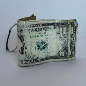 Factory "Debt Free" Money Wallet Slim Print Various Bill Leather Card Holder Wallet for Dollar Customized Credit Purse - Product Image 3
