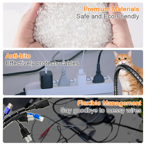 Manchons de protection de câbles en PE pour la gestion des câbles de PC de bureau - Écologiques et résistants aux morsures, diamètre intérieur 10mm/30mm/35mm - Product Image 2
