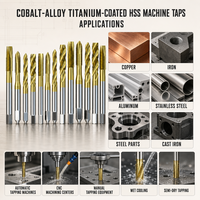 Tarauds métriques HSSE en cobalt et titane à pointe spirale M4-M8 pour le traitement des filetages internes en acier inoxydable