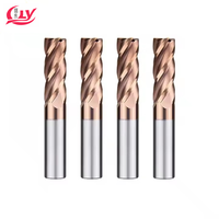 BWIN Solid Carbide Tipped Router Bits CNC Cutter Tool for Metal Milling Square Face End Mill with HRC 45/55/60/70