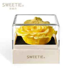 Venta al por mayor belleza grande única flor de Rosa conservada eterna en caja de acrílico transparente logotipo personalizado para evento de negocios conjunto de regalo de fiesta - Product Image 5