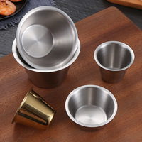 Coupelle à sauce en acier inoxydable 304 écologique, dorée, compatible micro-ondes, design moderne et minimaliste, pour ketchup, vinaigre et condiments