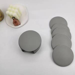 Sanchuan China Supply House Warming Gift Kurk Basis Lederen Ronde Cup Onderzetters Drankjes <span class=keywords><strong>Coaster</strong></span> <span class=keywords><strong>Set</strong></span> Van 6 Met Metalen Houder - Product Image 4