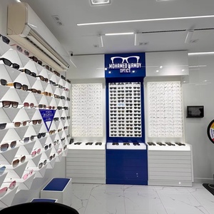 Fashion Optical Shop Interior Design | Custom Wooden Sunglass <b>Wall</b> Stand & Optician Eyewear Display Shelf - Product Image 5