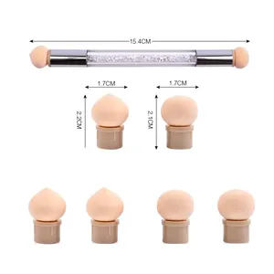Sponge Heads Replacement Nails Art Gel Polish Color Gradient Brush Glitter Powder Dotting <b>Pen</b> For Manicure Accessories Tools - Product Image 6