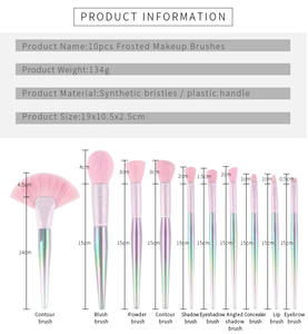 YRX Private Label Logotipo personalizado 10 piezas Dual Contour Foundation Blush Pinceles de maquillaje Brocha de afeitar con polvo fuerte - Product Image 6