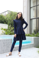MOTIVE FORCE Burkini pour femmes grande taille, design simple, personnalisé, 3 pièces, maillots de bain musulmans, burkinis