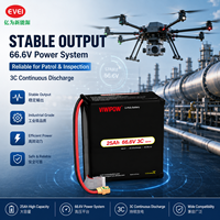 بطارية طائرة بدون طيار OEM 18S 66.6V 25Ah، بطارية ليثيوم صناعية طويلة التحمل للمسح الجوي ورسم الخرائط وطائرات VTOL بدون طيار