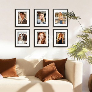 Ensemble de 5 cadres noirs modernes 11x14 <span class=keywords><strong>pour</strong></span> tableaux, avec <span class=keywords><strong>passe</strong></span>-<span class=keywords><strong>partout</strong></span> blanc en PVC, impression UV, design léger et réglable, <span class=keywords><strong>pour</strong></span> décoration murale ou de table à la maison - Product Image 2