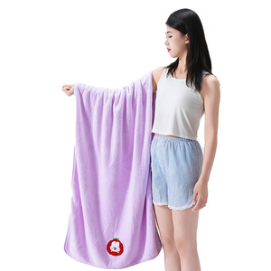 Ensemble de serviettes de bain Chu Hui, 3 pièces, en microfibre épaisse, couleur unie, serviette rectangulaire pour la maison, 35x75cm, serviette de bain 70x140cm - Product Image 3