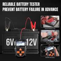Probador de Baterías y Alternadores para Automóviles Konnwei KW208 Herramienta de Diagnóstico del Sistema de Carga y Arranque Automático de 12 V con Pantalla LCD