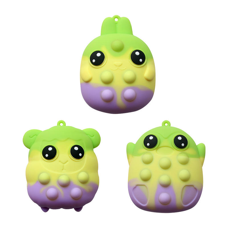 กระต่ายแกะเพนกวินสีเขียวสีเหลืองสีม่วง