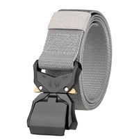 Ceinture d'entraînement tactique pour hommes Nouveau double rabat en alliage d'aluminium à dégagement rapide pour boucle Tissu élastique en nylon pour le camping