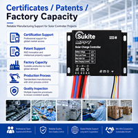 Contrôleur de charge solaire intelligent MPPT plat Sukite 3232 3.2V 32W 15A pour éclairage public à énergie solaire avec capteur pour projet d'éclairage de rue