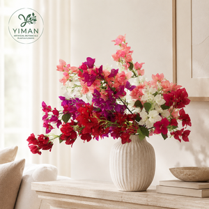 Bunga Bougainvillea Palsu YM 116CM, Garland Bougainvillea Buatan, Sutra yang Dapat Digunakan Kembali untuk Dekorasi Pernikahan, Rumah, dan Acara