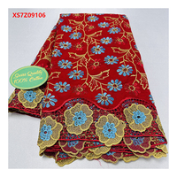 Gaun pengantin renda katun Batik bordir bunga warna-warni renda