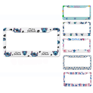Cute Anime Pattern Durable Aluminum Alloy License Plate Frame UV Craft US License Plate Holder Promotional Lanyards RP Brand