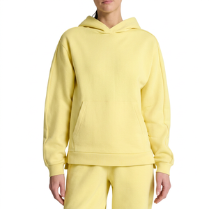 Women 100% Cotton Winter Lined Breathable Heavy Weight Boxy Oversized <b>Zip</b>-Up Hoodies with Puff Print - Product Image 1