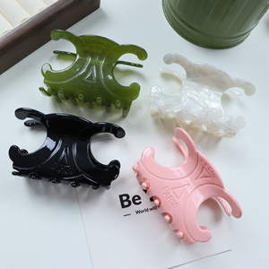 Pinces à <span class=keywords><strong>cheveux</strong></span> personnalisées en acétate, taille moyenne, motif écaille de tortue, pinces rétro léopard, pinces coréennes - Product Image 2