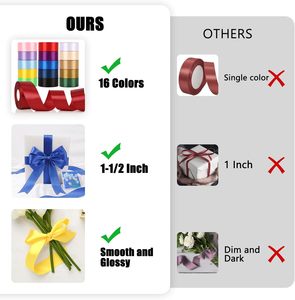 Factory Wholesale <b>Christmas</b> Customized Solid Color Double Sided Gift Red Printed Satin <b>Ribbon</b> With 1cm 2.5 cm 4 cm 10 cm - Product Image 6