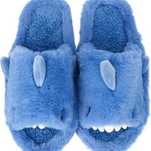 Factory wholesale at low price cute cartoon shark indoor plush <b>slippers</b> for <b>men</b>, anti-slip <b>open</b>-<b>toe</b> EVA winter massage <b>slippers</b> - Product Image 3