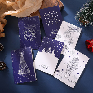Carte de vœux pliée personnalisée OEM de luxe bleu foncé, cartes d'invitation de mariage en carton, carte de vœux - Product Image 1