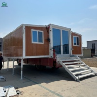 10FT 15FT 20FT 30FT 40FT 20 X 20 Maisonnette Modulaire Préfabriquée Pliable Extensible Conteneur Mobile Portable à Châssis en Acier