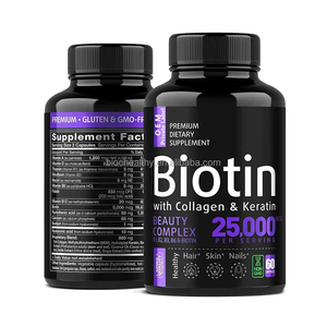 BIOCCHN Complejo de belleza de colágeno y queratina de biotina personalizado OEM para la piel del cabello y las uñas Cápsulas de biotina - Product Image 1