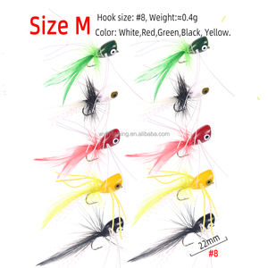 플라이 낚시 파리 포퍼 루어 포퍼 낚시 플라이 베이스 블루 길 까치 팬피쉬 낚시 미끼 - Product Image 3