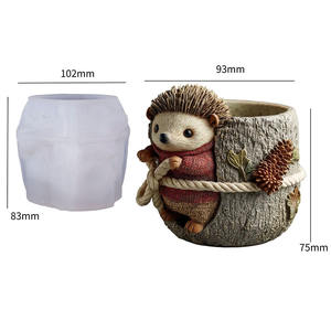 3D Animal maceta jarrón molde <span class=keywords><strong>de</strong></span> silicona para Resina <span class=keywords><strong>yeso</strong></span> hormigón cemento arcilla suculentas maceta molde resina epoxi Kit para DIY - Product Image 2
