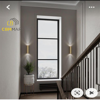 CBMmart Fenêtre fixe moderne en alliage d'aluminium à persiennes, directement de l'usine de Foshan, pour villa, cuisine, escalier, résidentiel, coupe-vent