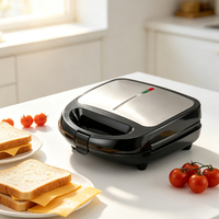 Machine à Panini Électrique Domestique pour le Marché Européen JD20521 220-240V en Acier Inoxydable, Anti-brûlure Automatique, Rangement du Câble Enroulé