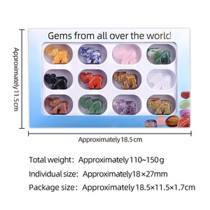 Wholesale 12 Color Boxes 1 Inch Carved Engraved Crystal Agate Elephant Animal Eco-friendly Figurine Ornaments Crafts - Product Image 2