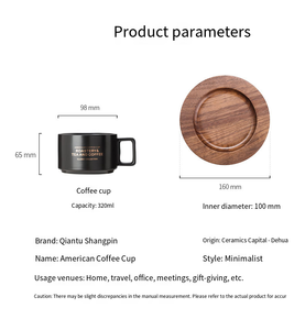 Luxury Ceramics Coffee Gift Set with Wooden Tray Gold <b>Mug</b> and Spoon Handmade Exquisite Design <b>Mug</b> Set Laser Logo - Product Image 6