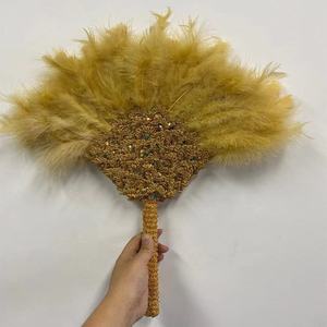 Moq50pz Per il Design ventaglio di <span class=keywords><strong>piume</strong></span> di colore Champagne africano da <span class=keywords><strong>sposa</strong></span> Per due lati colore piuma - Product Image 5