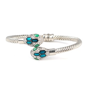 Bracelet pour femme en argent sterling 925, tête de serpent torsadée, fermoir à ressort romantique NUSRET, bijoux turcs - Product Image 5