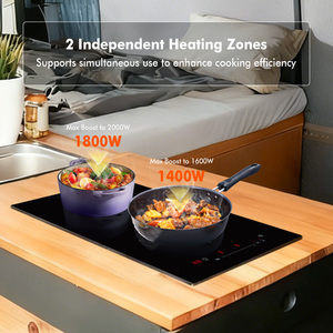 Table <span class=keywords><strong>de</strong></span> <span class=keywords><strong>cuisson</strong></span> à induction en céramique <span class=keywords><strong>Domino</strong></span> intégrée haute puissance 3000W avec fonction Hotpot, design compact 30cm - Product Image 4