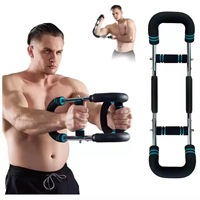 Barra de Ejercicios Profesional Cuadrada Power Twister con Doble Agarre, Expansor de Pecho de Acero al Carbono, Entrenador de Fuerza para la Parte Superior del Cuerpo