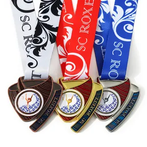 Özelleştirilmiş zarif düzensiz şekilli çinko alaşım spor jimnastik cila metal madalyalar