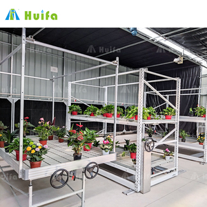 HUIFA Système hydroponique d'intérieur à double niveau Plateau d'inondation de support de culture vertical mobile avec lumière - Product Image 3