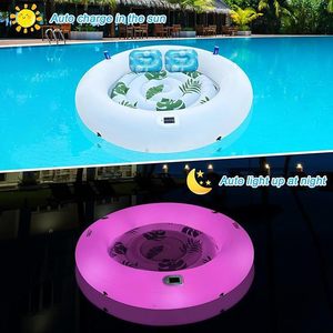 Inflatable Double Floating Bed 200x200cm With Led Lights Adult Pool Lounge Raft - Product Image 3