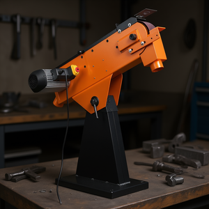 Lijadora de Banda Industrial de 3 x 79 Pulgadas, 1000 RPM, 2200W, Máquina de Lijado Vertical con Puerto de Extracción de Polvo de Ángulo Ajustable - Product Image 2